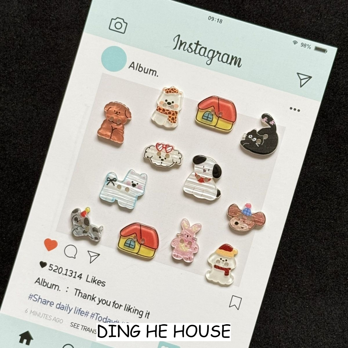 Baby Zoo Clothing - 10PCS Cute Cat Puppy Penguin Button