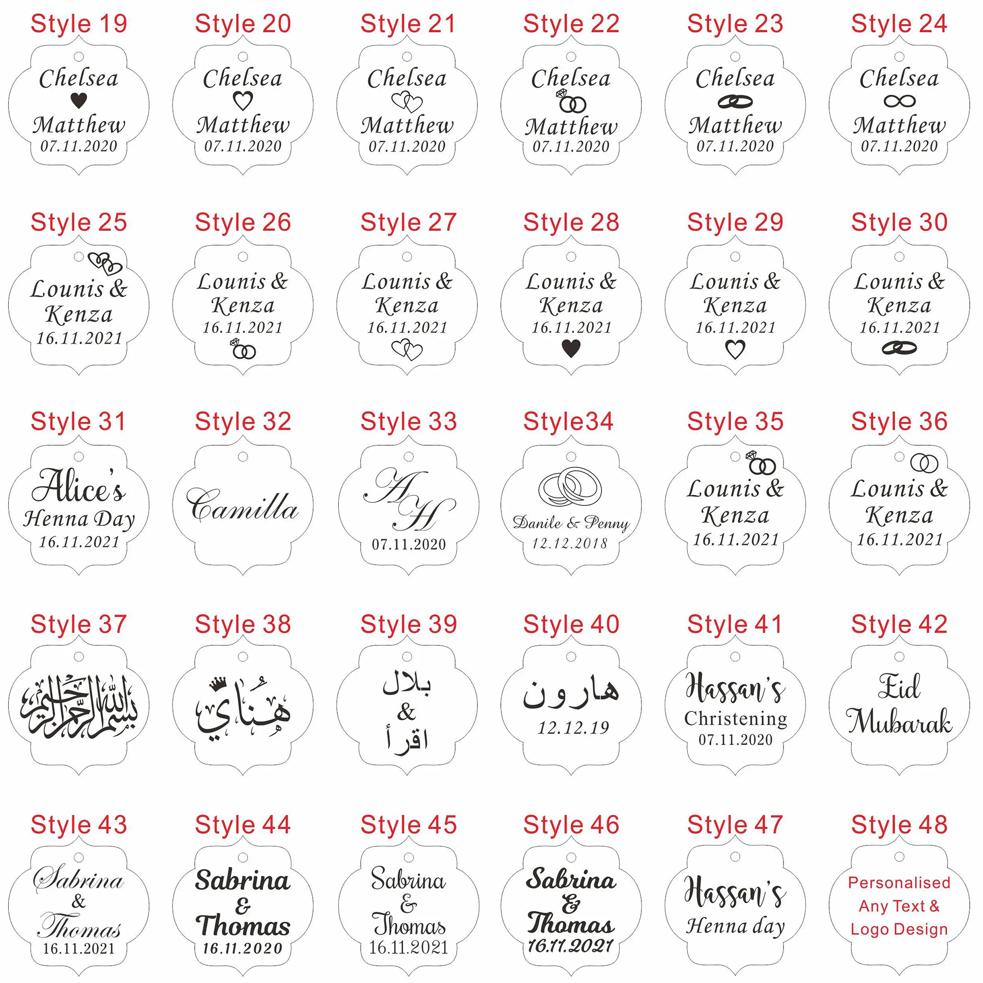 20/50/100Pcs Custom Wedding Pa - Baby Clothing Tags のレビューと価格