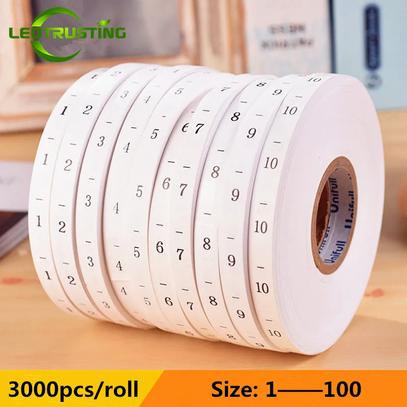 3000PCS/Roll 1-100 Number Size - Baby Clothing Tags のレビューと価格