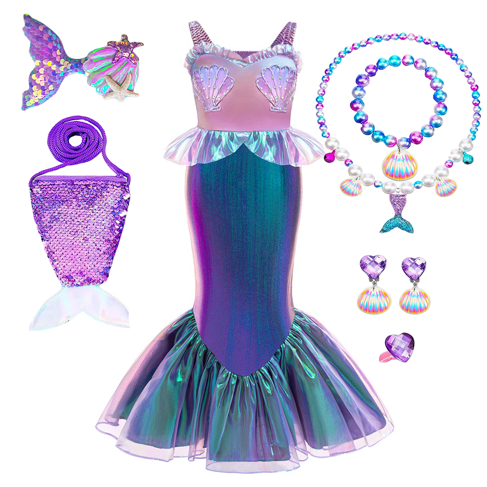 7pcs Girls Little Mermaid Cosp - Baby Clothing Sizes のレビューと価格