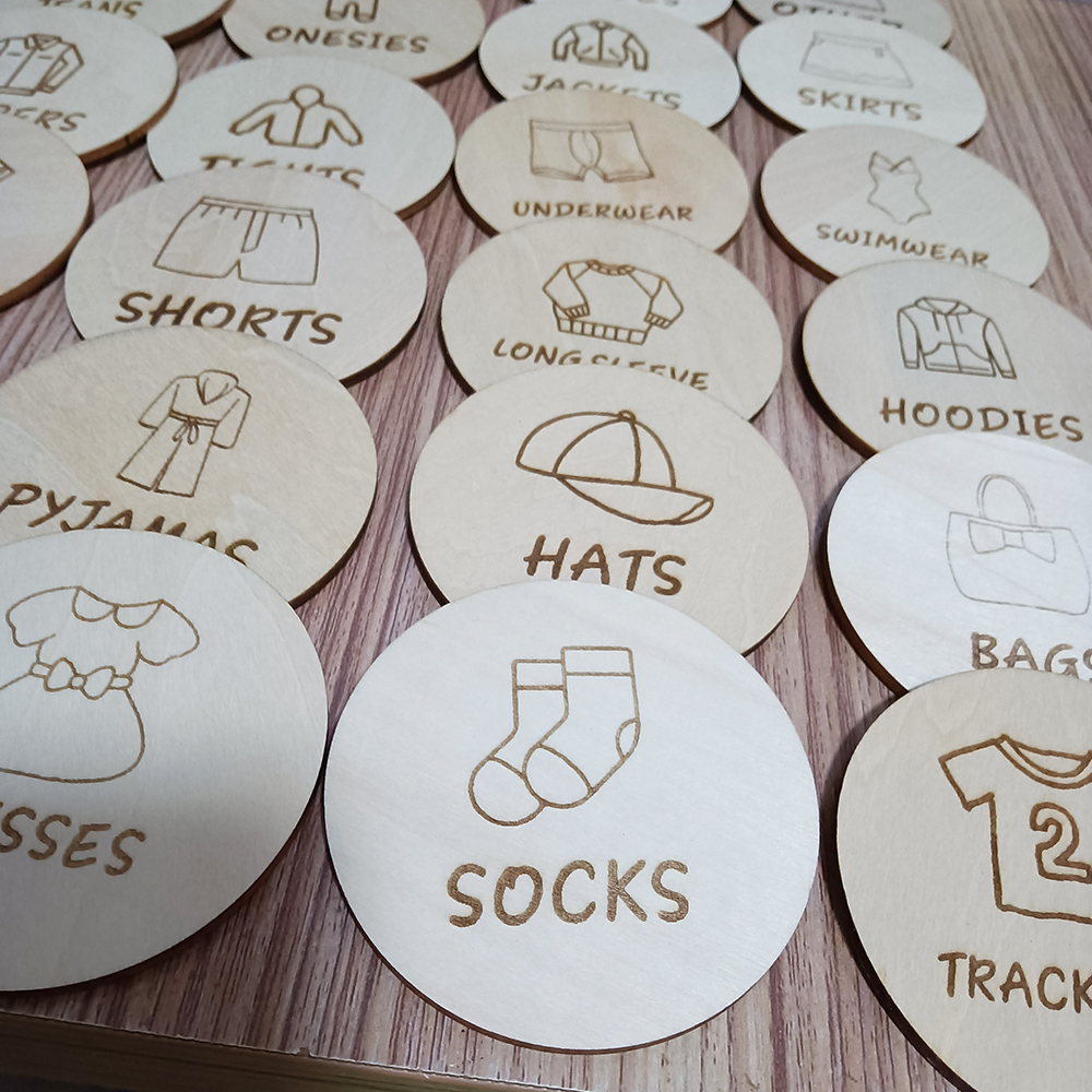 Wooden Wardrobe Labels, Kids C - Baby Clothing Tags のレビューと価格