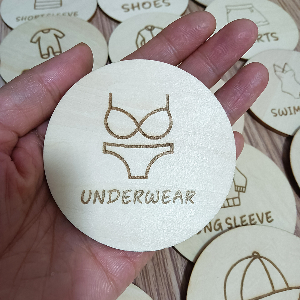 Wooden Wardrobe Labels, Kids C - Baby Clothing Tags のレビューと価格
