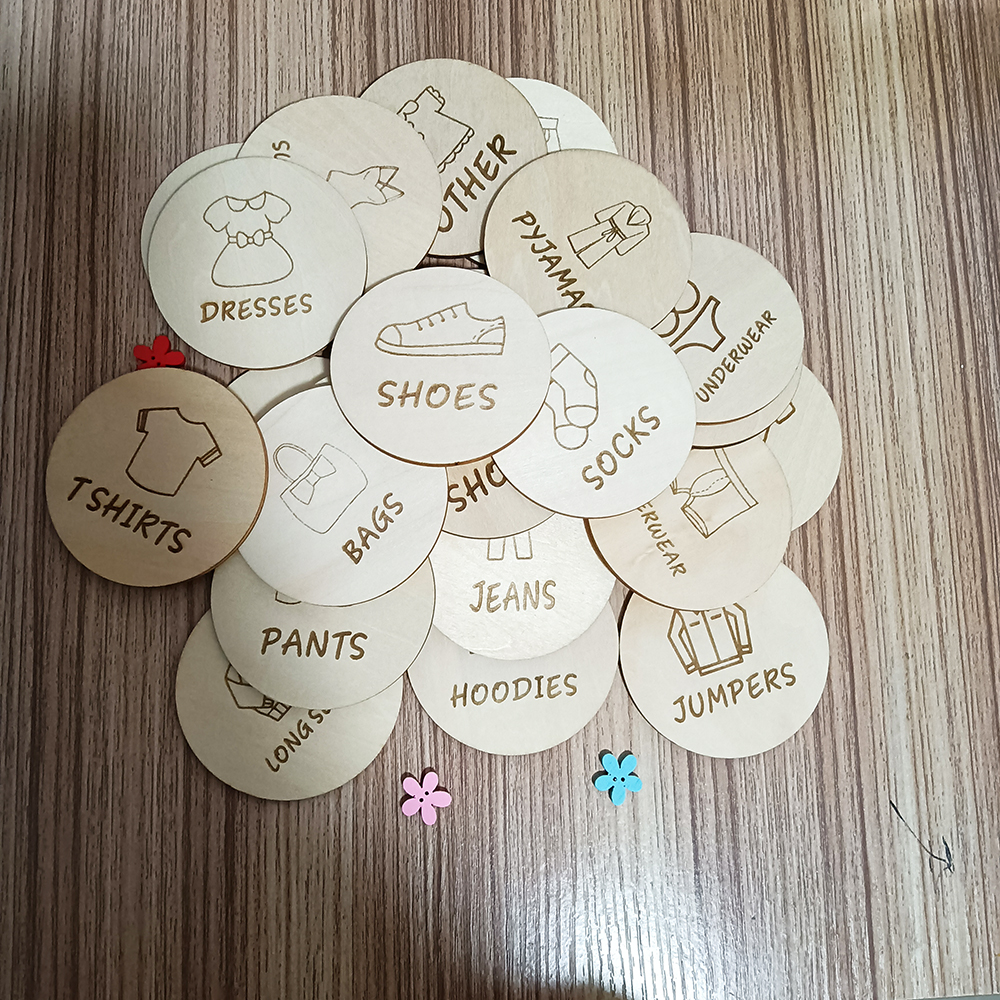 Wooden Wardrobe Labels, Kids C - Baby Clothing Tags のレビューと価格