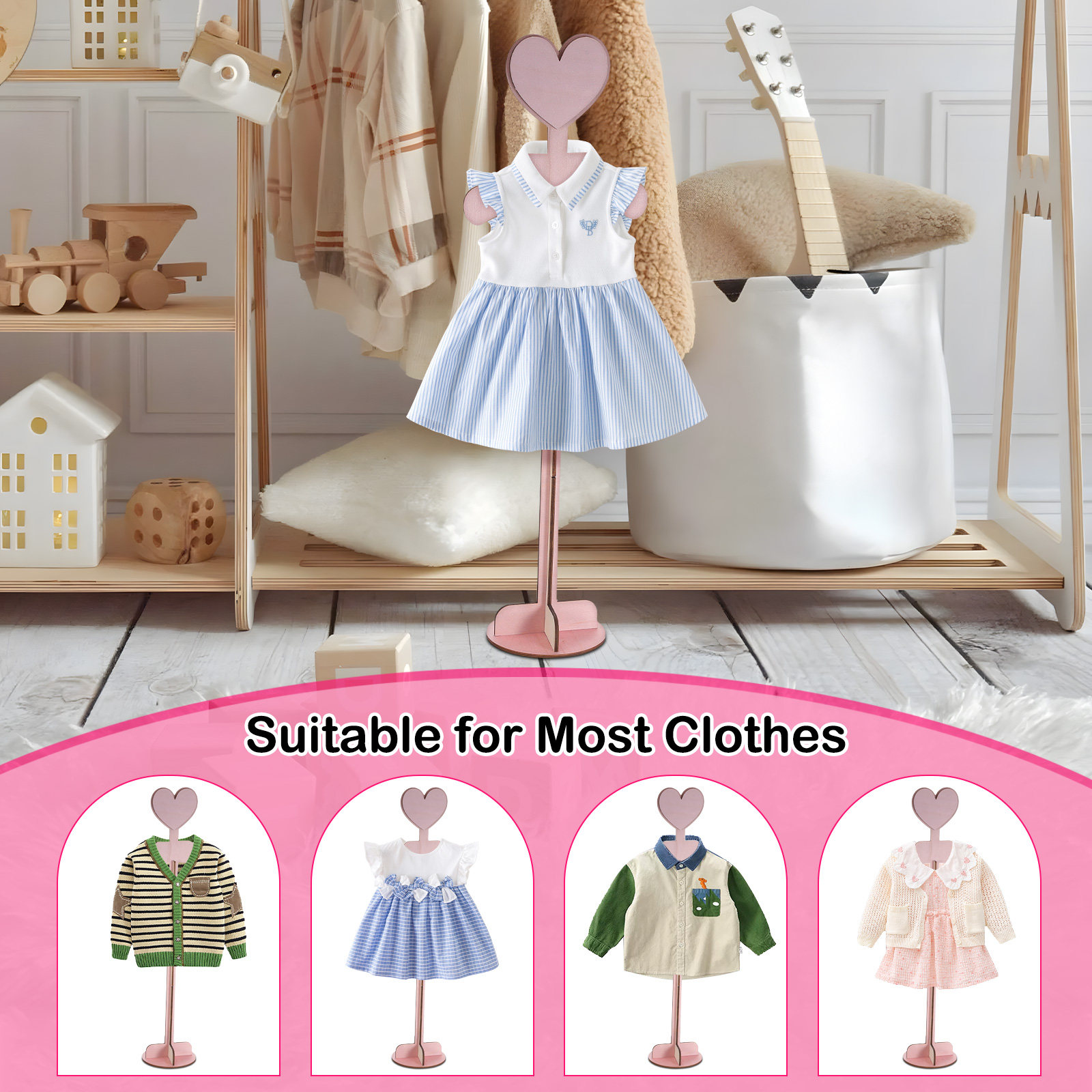 Wooden Baby Clothes Display St - Baby Clothing Display Stand のレビューと価格
