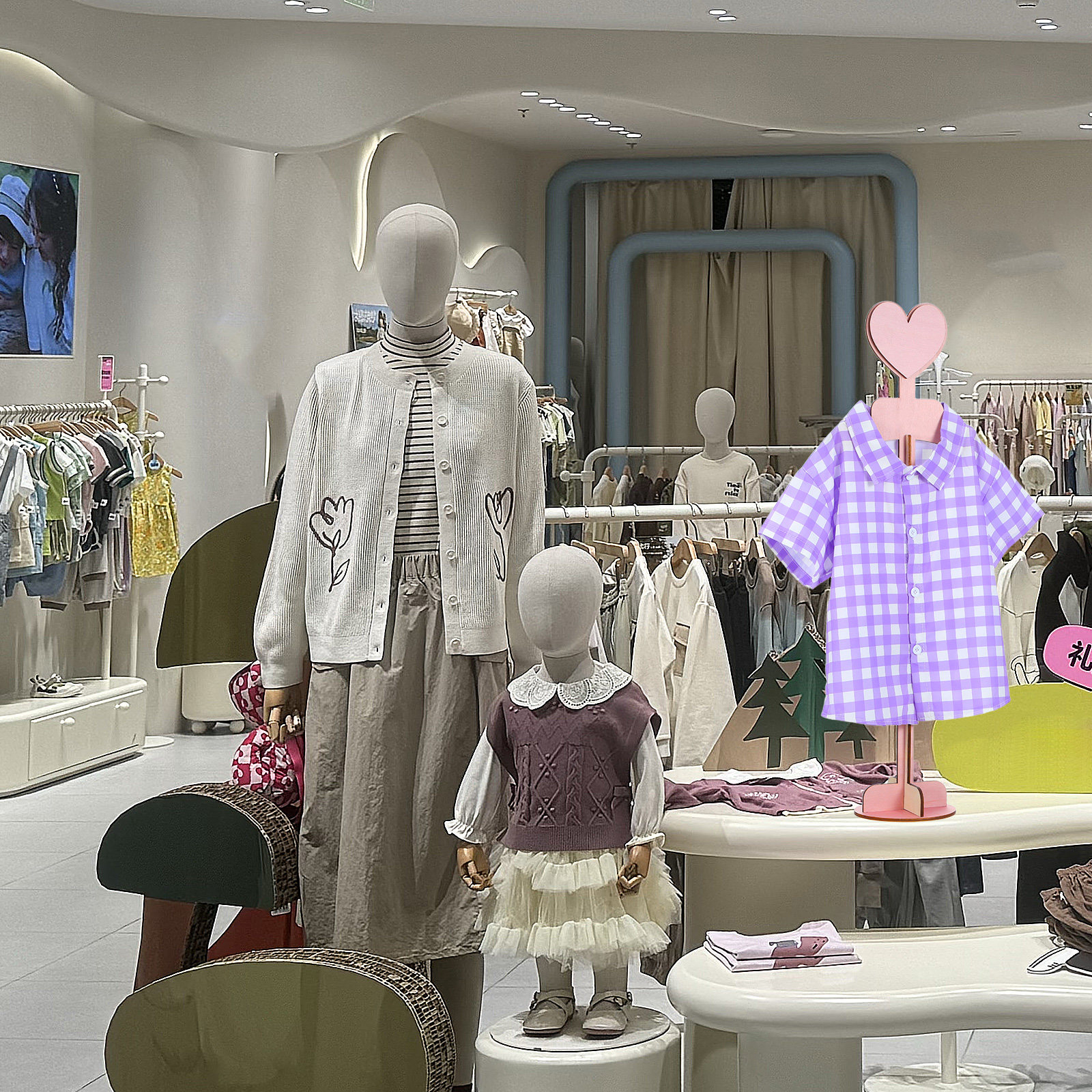 Wooden Baby Clothes Display St - Baby Clothing Display Stand のレビューと価格