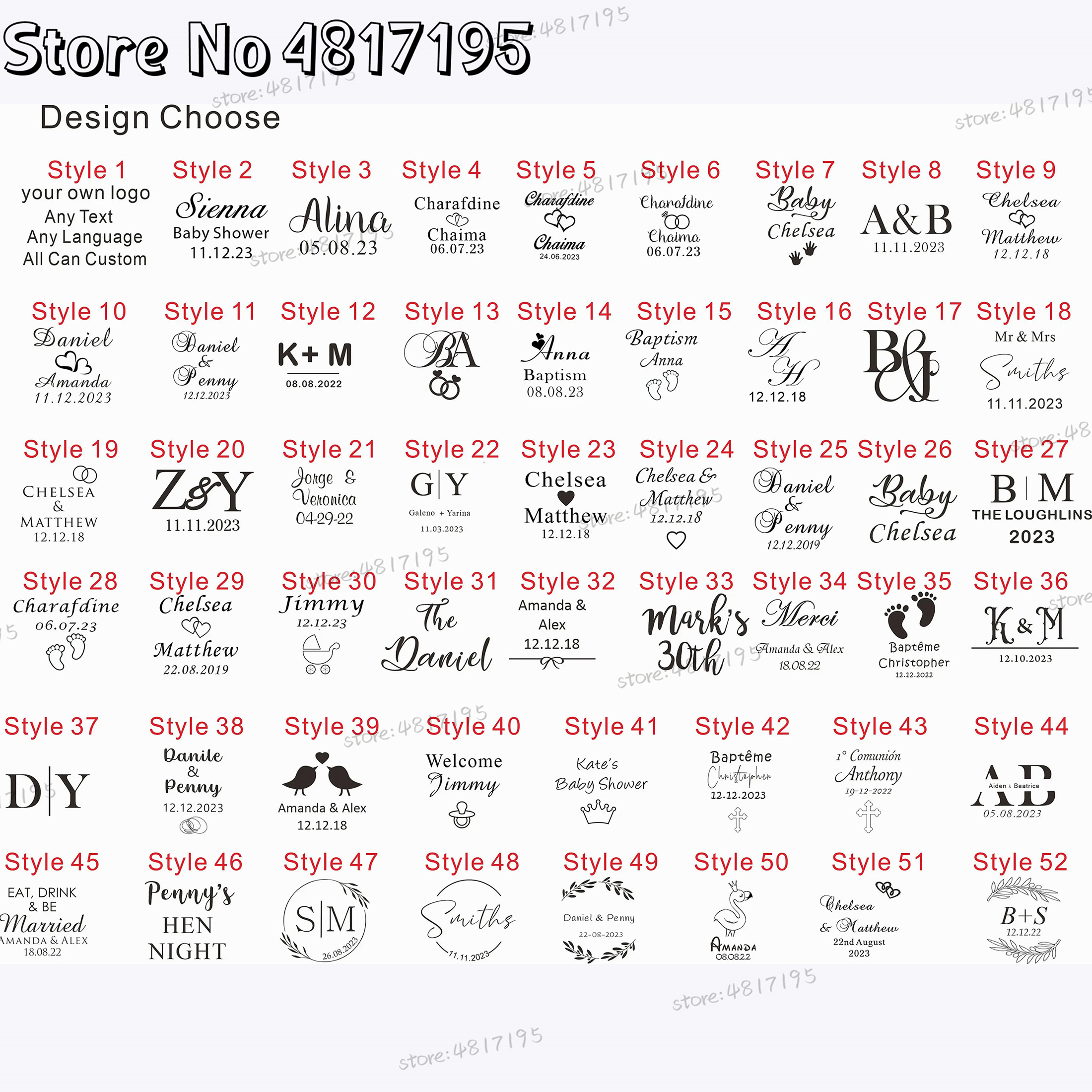 10 20 50Pcs Personalised Weddi - Baby Clothing Tags のレビューと価格